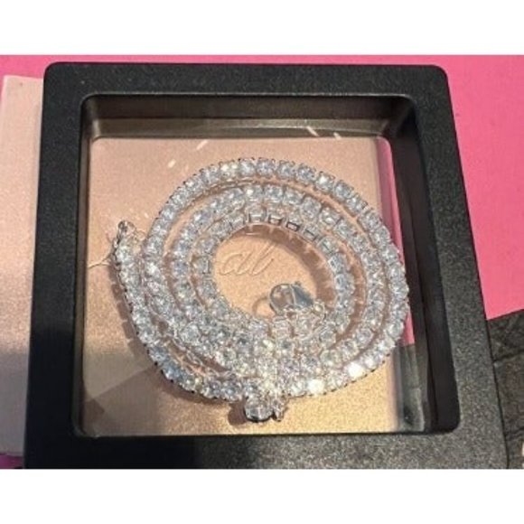 Tennis Necklace 14K Gold Plated Rhinestone Butterfly Choker Necklaces - Picture 2 of 3